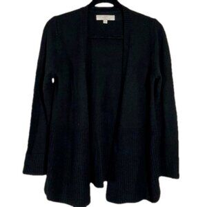 Ann Taylor Loft Black Italian Wool Open Front Cardigan, Ladys Medium